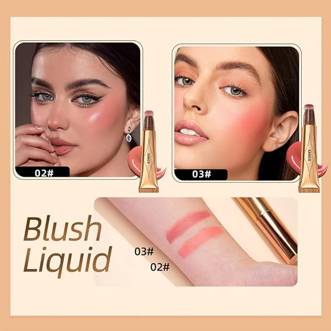 3 Pcs Liquid Contour Beauty Wand Set, Contour & Blush & Highlighter Stick with Cushion Applicator, Attached Easy to Blend, Long Lasting & Smooth Natural Matte Finish (01#03#04)
