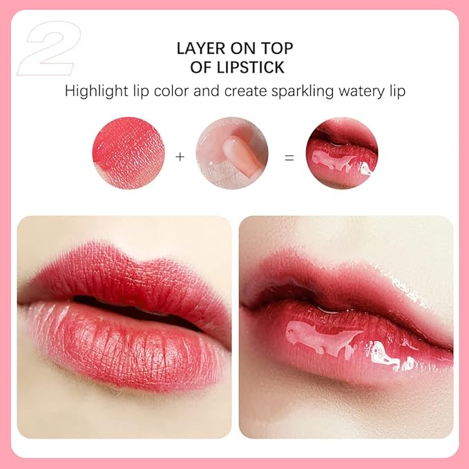 3 Set Lip Oil Hydrating Tinted Lip Balm, Plump Lip Gloss Lip Care Transparent Toot Lip Oil Tinted, Glass Lip Glow Oil Fresh Texture & Non-sticky, Nourishing Repairing Lightening Lip Lines Lip Care Products