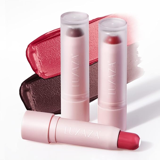 2PCS Tinted Lip Balm Chapstick with Color, Natural Semi - Gloss Finish, Hydrating/Coloring 2 in 1 Moisturizer Lip Stick for Girls & Women #01+#04