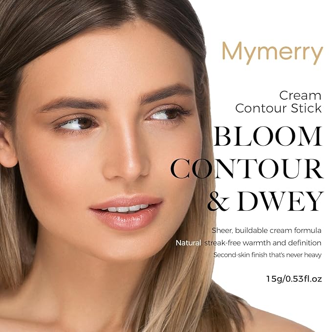 2Pcs Contour Stick Makeup,Cream Blush for Cheeks, Contour Stick + Blush Stick for Dewy Makeup Look,Long-Wear & Hydrating Formula | Contour Stick + Blossom Blush for Light to Light Medium…