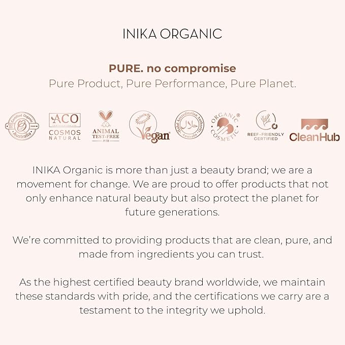INIKA Organic BB Cream Foundation - Vegan Makeup with Hydrating Prickly Pear, Jojoba, and Pomegranate Seed Oil - Lightweight, Radiant BB Glow for Balanced Skin Tone, Porcelain, 1 fl oz
