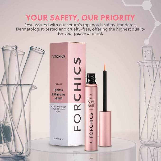 2 in 1 Lash and Brow Growth Serum - Hormone-Free Enhancer for Thicker, Longer Lashes and Brows in 2 Weeks - Organic, Vegan and Gentle