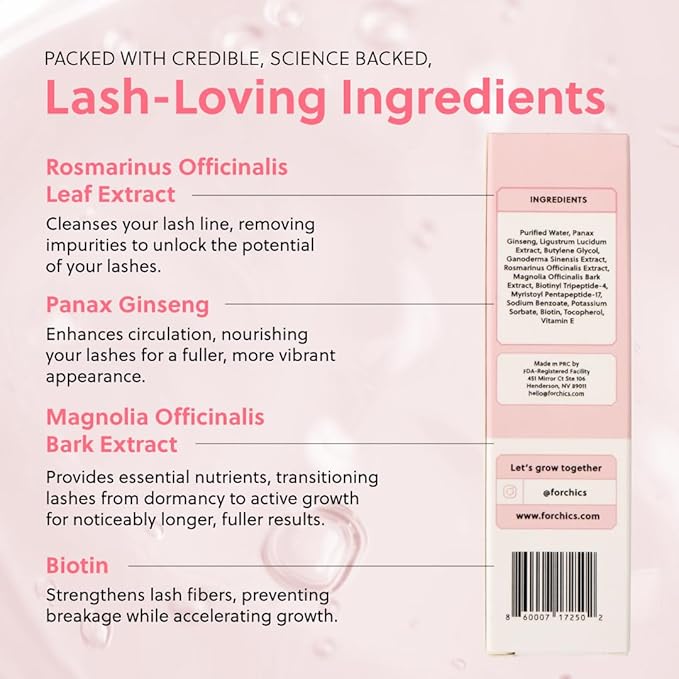 2 in 1 Lash and Brow Growth Serum - Hormone-Free Enhancer for Thicker, Longer Lashes and Brows in 2 Weeks - Organic, Vegan and Gentle