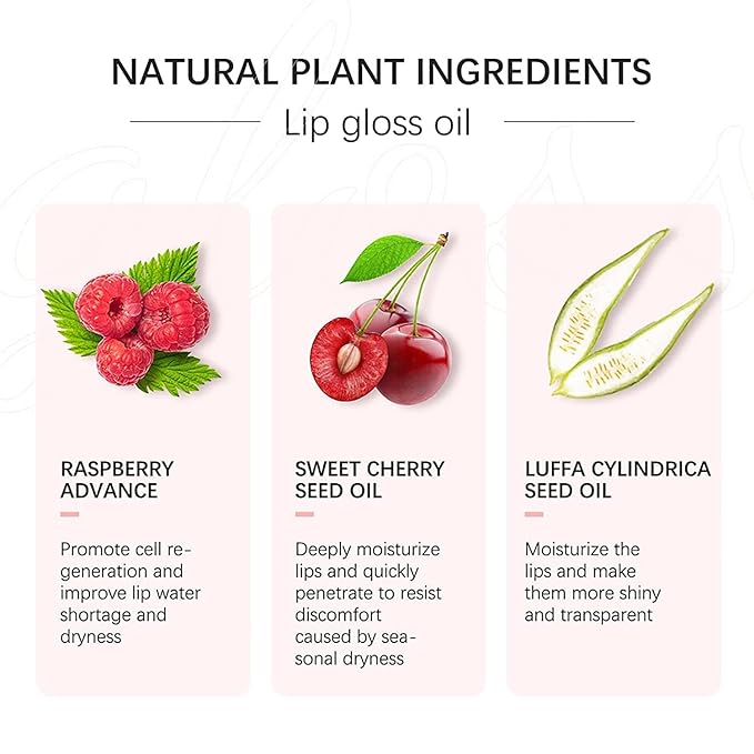 3 Set Lip Oil Hydrating Tinted Lip Balm, Plump Lip Gloss Lip Care Transparent Toot Lip Oil Tinted, Glass Lip Glow Oil Fresh Texture & Non-sticky, Nourishing Repairing Lightening Lip Lines Lip Care Products